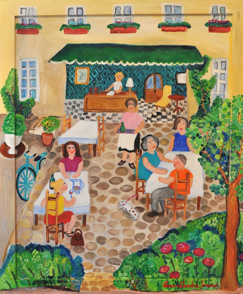 på liten restaurang